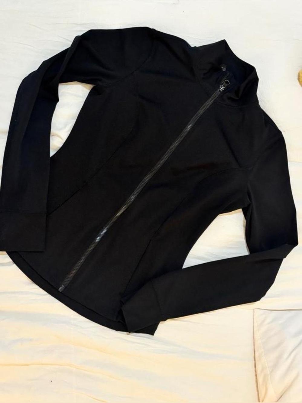 Velocity Black Asymmetric Zip Bomber Jacket